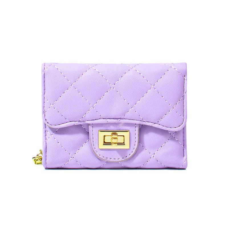 New women's wallet rhombus simple girls multi-card anti-degaussing student change bag