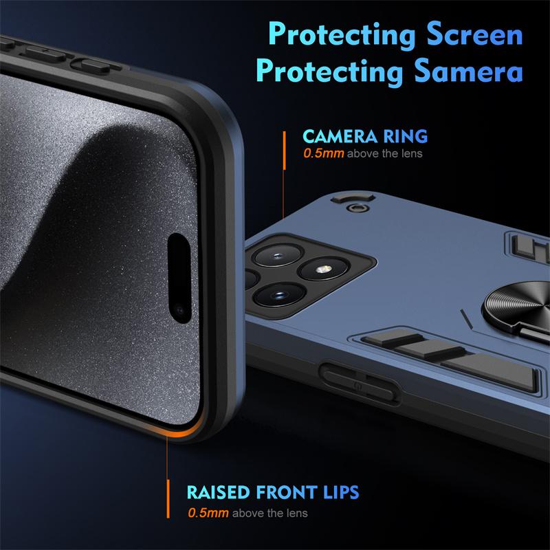 For Xiaomi Poco X6 Pro 5G Case Magnetic Holder Ring Armor Case For Poko Little X6 X 6 6X Pro X6Pro Lens Protect Shockproof Cover
