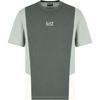 EA7 Color Block Plain Knit Cotton Crew Neck Short Sleeve T-Shirt Men Tops Gray 7M000276-AF12874-U8109