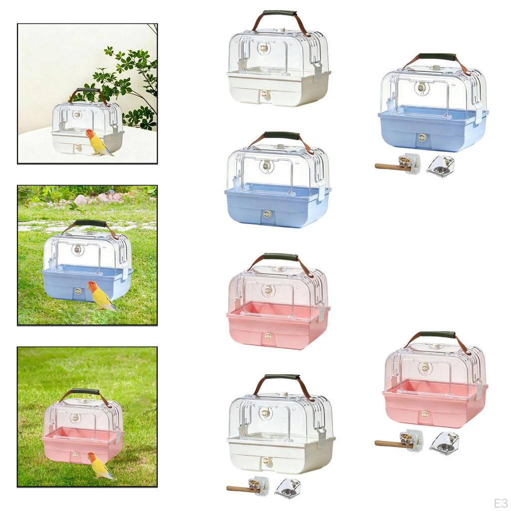 Carrier Parrot Cage Durability Pet Supplies Portable, with Handle for Cockatiel Lovebirds, Parrot,