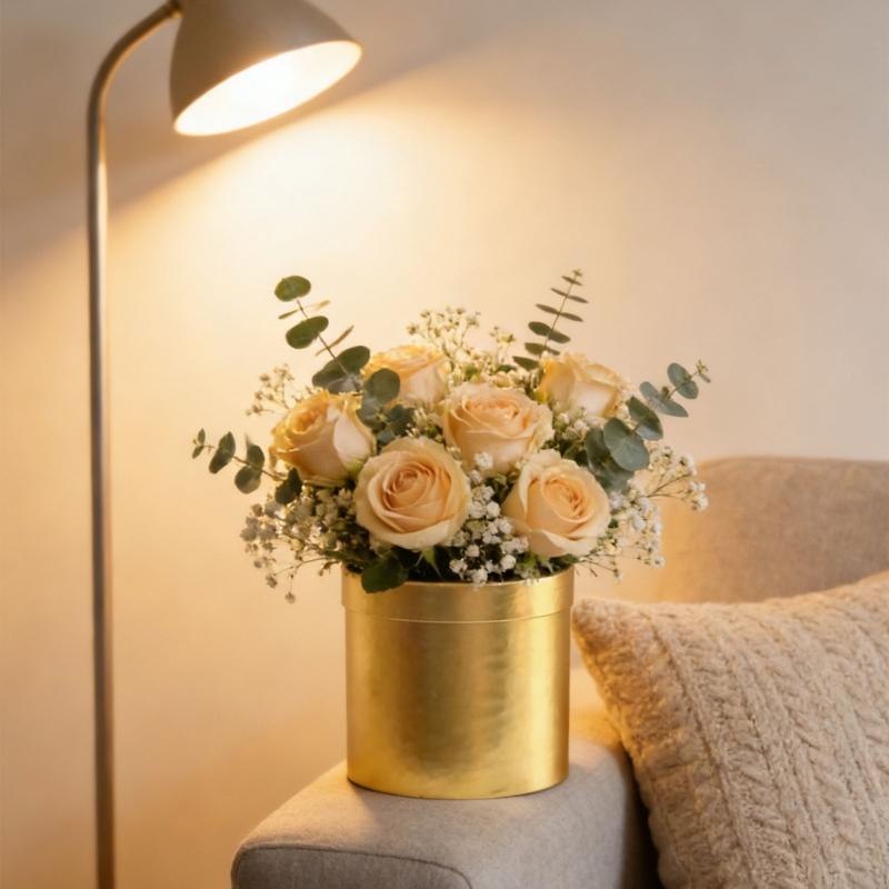Small Flower Bouquet Packaging Box Round Cardboard Gift Box with Cover for Gift Wrapping And Home Decoration Enduring