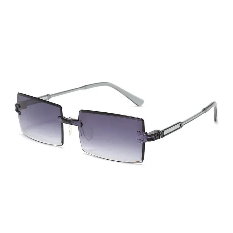 Rameless Cut Edge Square Gradient Ocean Sunglasses Retro UV Resistant Sunglasses Outdoor Travel Sunproof Ultraviolet Eyewear
