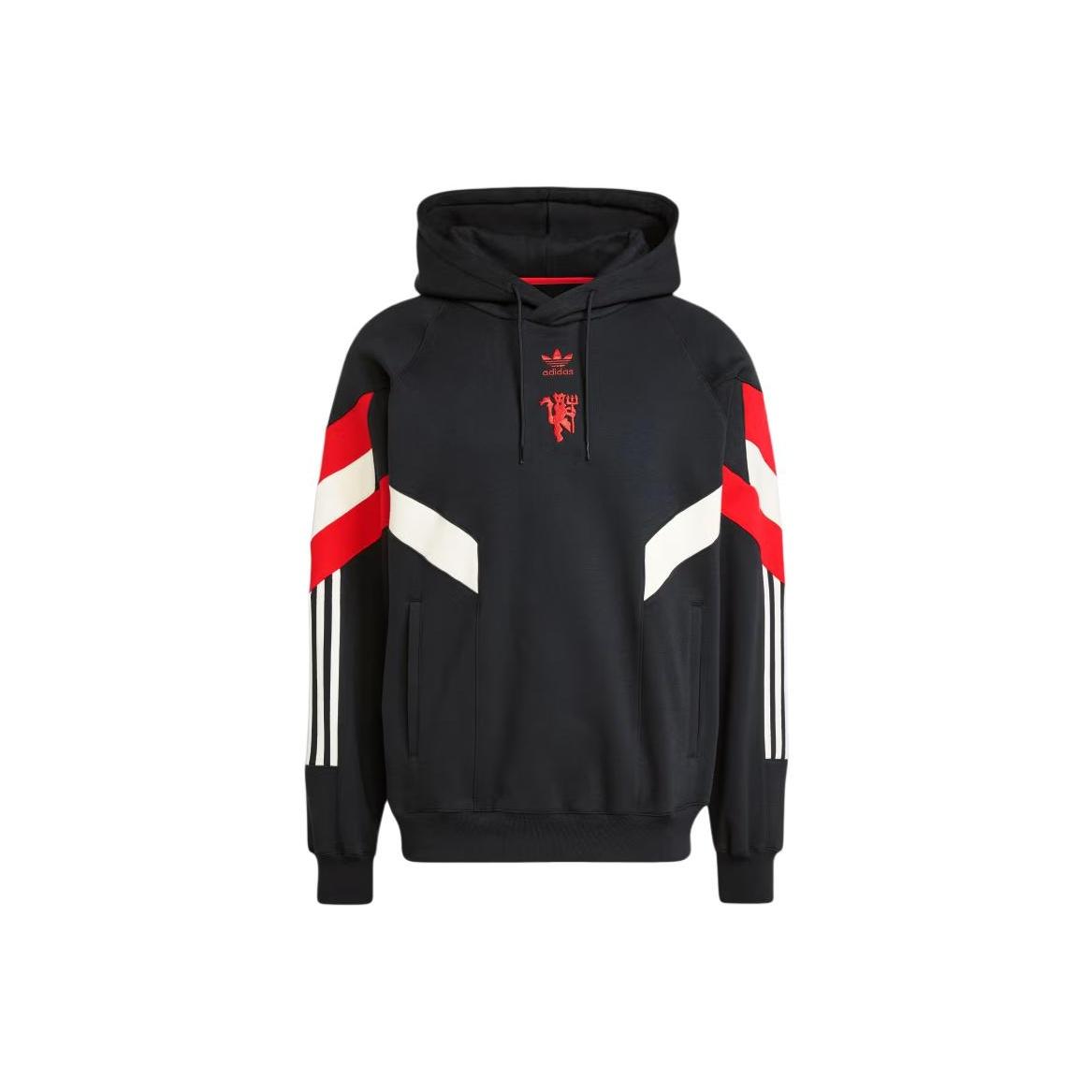 Толстовка Adidas Originals Manchester United Soft Comfortable Loose Fit Badge American Sweatshirt Men sweatshirt Black IS6521 S
