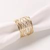 Wide Round Gold Napkin Rings Metal Cross Hollow Sliver Napkin Holder For Table