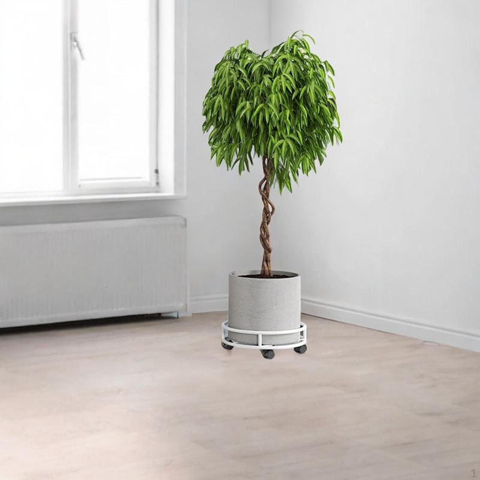 

Подставка для цветочного горшка с запираемыми колесиками для гостиной белый