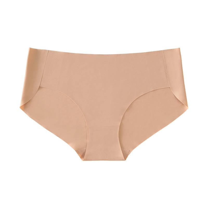 

Foreign trade large size seamless underwear one piece without buttocks ice silk sexy nude yoga fitness briefs women S