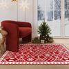 Christmas Area Rug for Living Room Non Slip Washable Rugs Red Christmas Entryway Rugs Indoor Decor Geometric Rug for Home Office