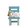 Ornament Dog Resin Lies On The Stool With Rustic Style For Home Decoration