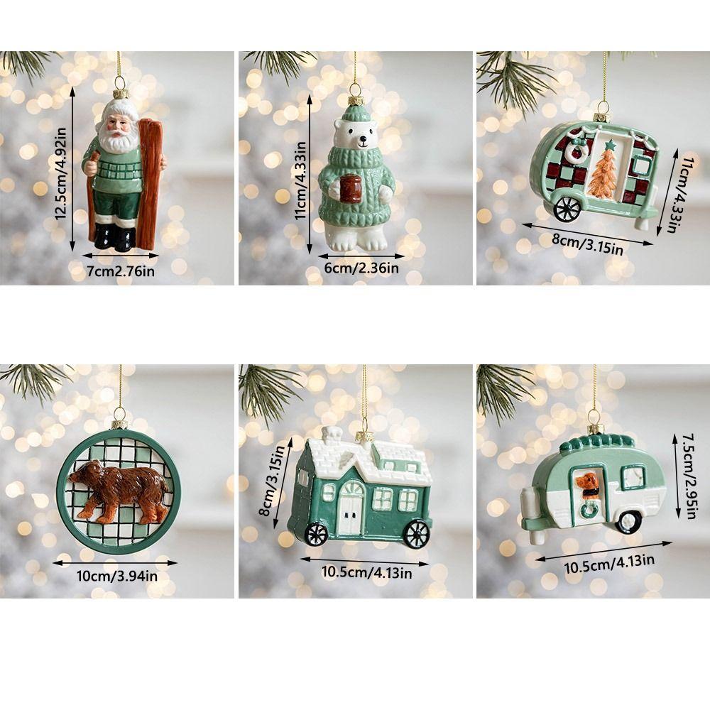 High Quality Green Christmas Hanging Decoration Plastic DIY Drop Pendant House Car Reusable Xmas Tree Ornament For Christmas