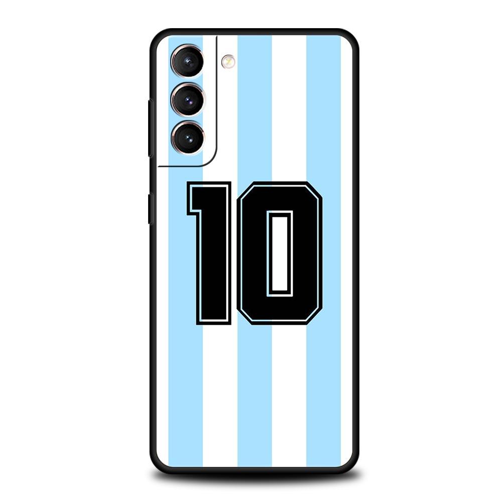 Argentina Flag Soccer 10 Soft Phone Case For Samsung Galaxy S23 S23 S22 S21 S20 FE Ultra 5G S10 S10E S9 S8 Plus 20 Cover Bumper