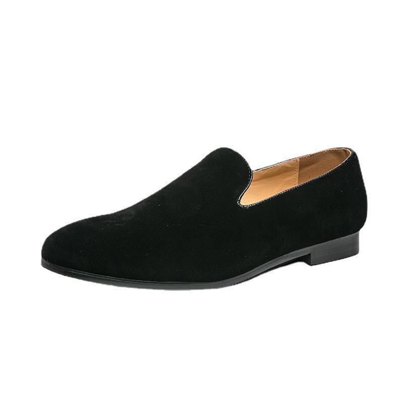 Large size leather shoes British matte leather breathable sailing shoes casual beanie shoes