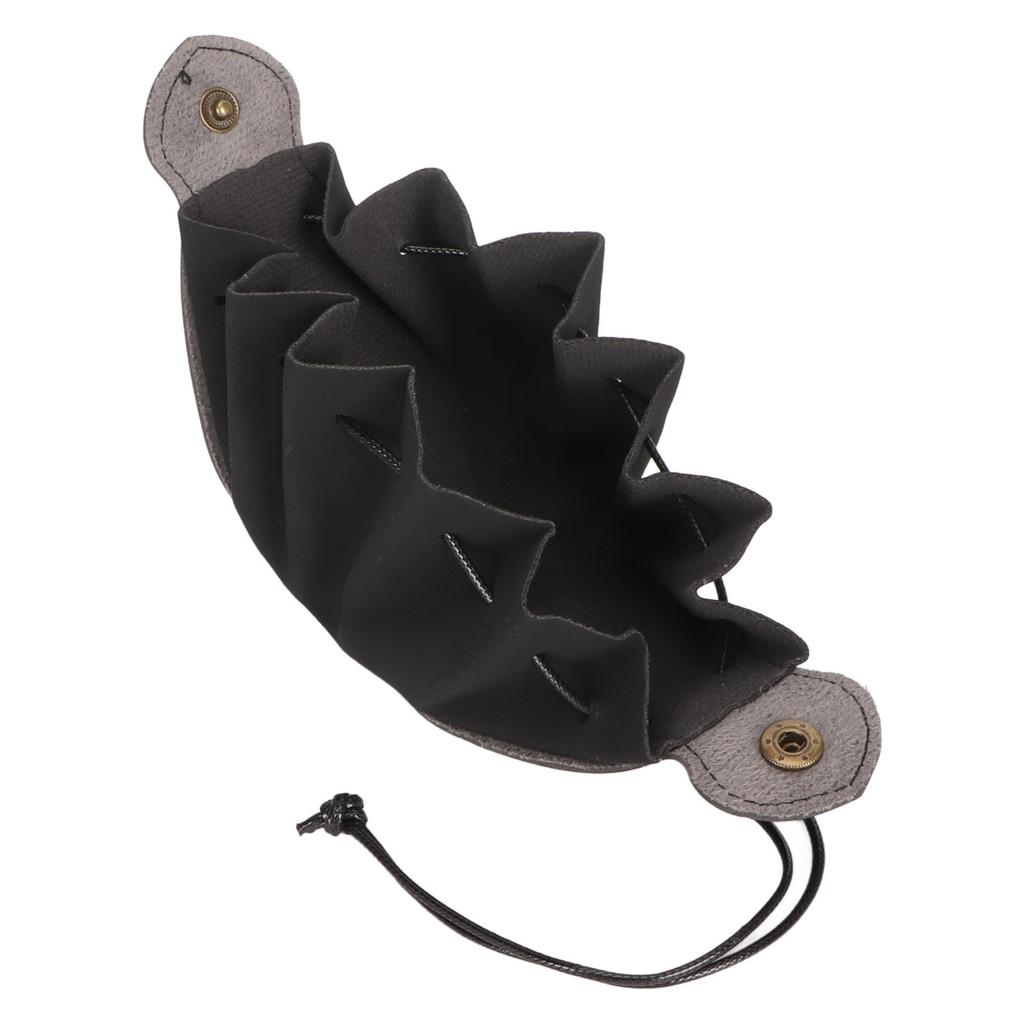 PU Kůže Úložný Sáček na Kostky Přenosný Stahovací Váček Ručně Vyráběný Sáček na Kostky Podnos Černý