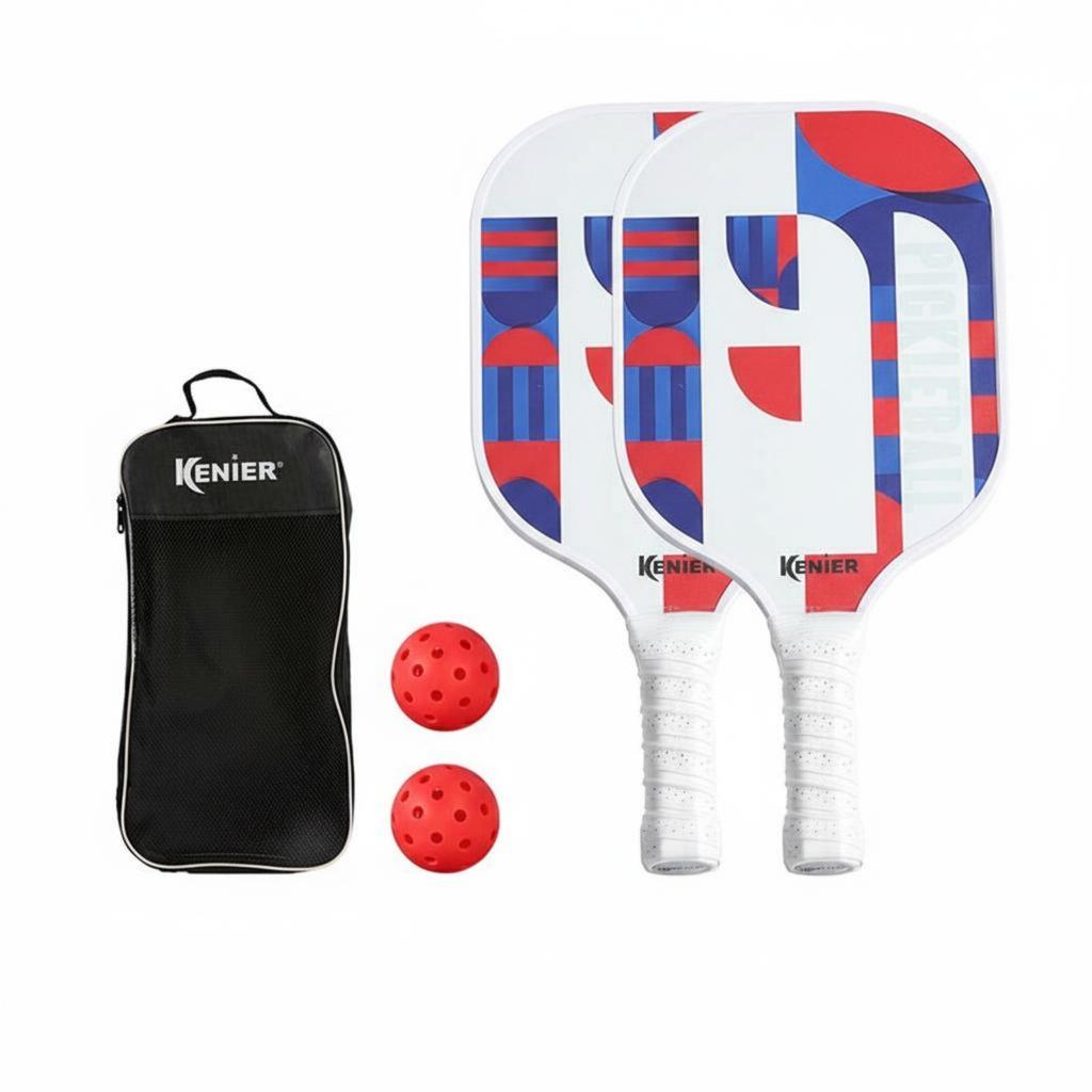 Fiberglass Pickleball Paddle Lightweight Pickleball Paddle Set Hexagonal Center Center Racket Long-Lasting Shielded Rim Sports