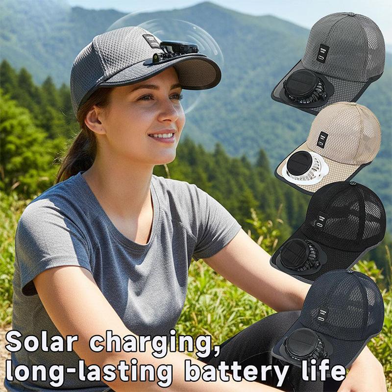 Solar Fan Hat For Men Women Uv Protection Sun Hat With Fan Usb Cooled Outdoor Cap Adjustable Double Face Shield Summer Space Hat