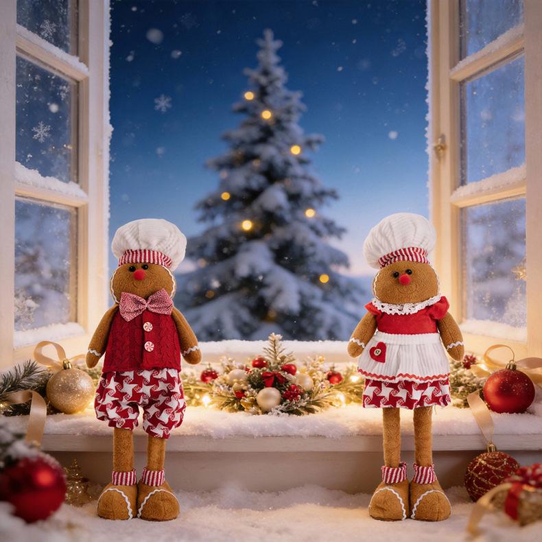 Ausziehbarer Bein Lebkuchenbäcker Puppe - Unisex Weihnachtsfigur Ornament