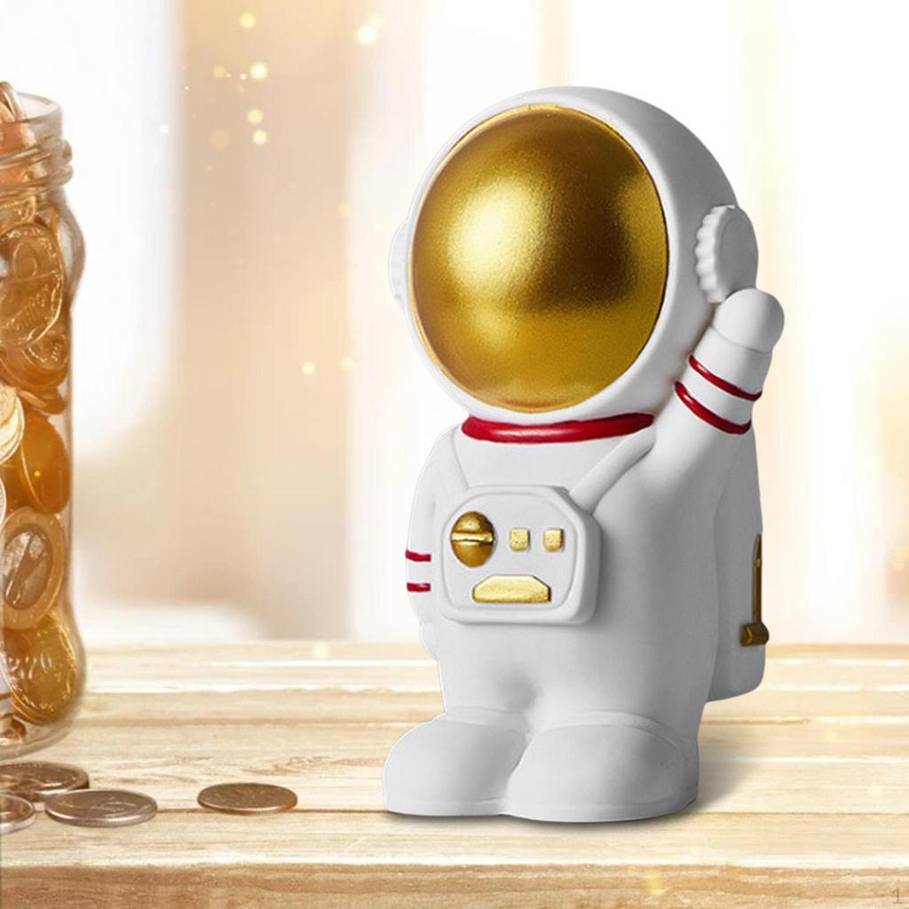 Creative Astronaut Piggy Ornament Coin Box Statue Sculpture Saving Pot for Home Decor
