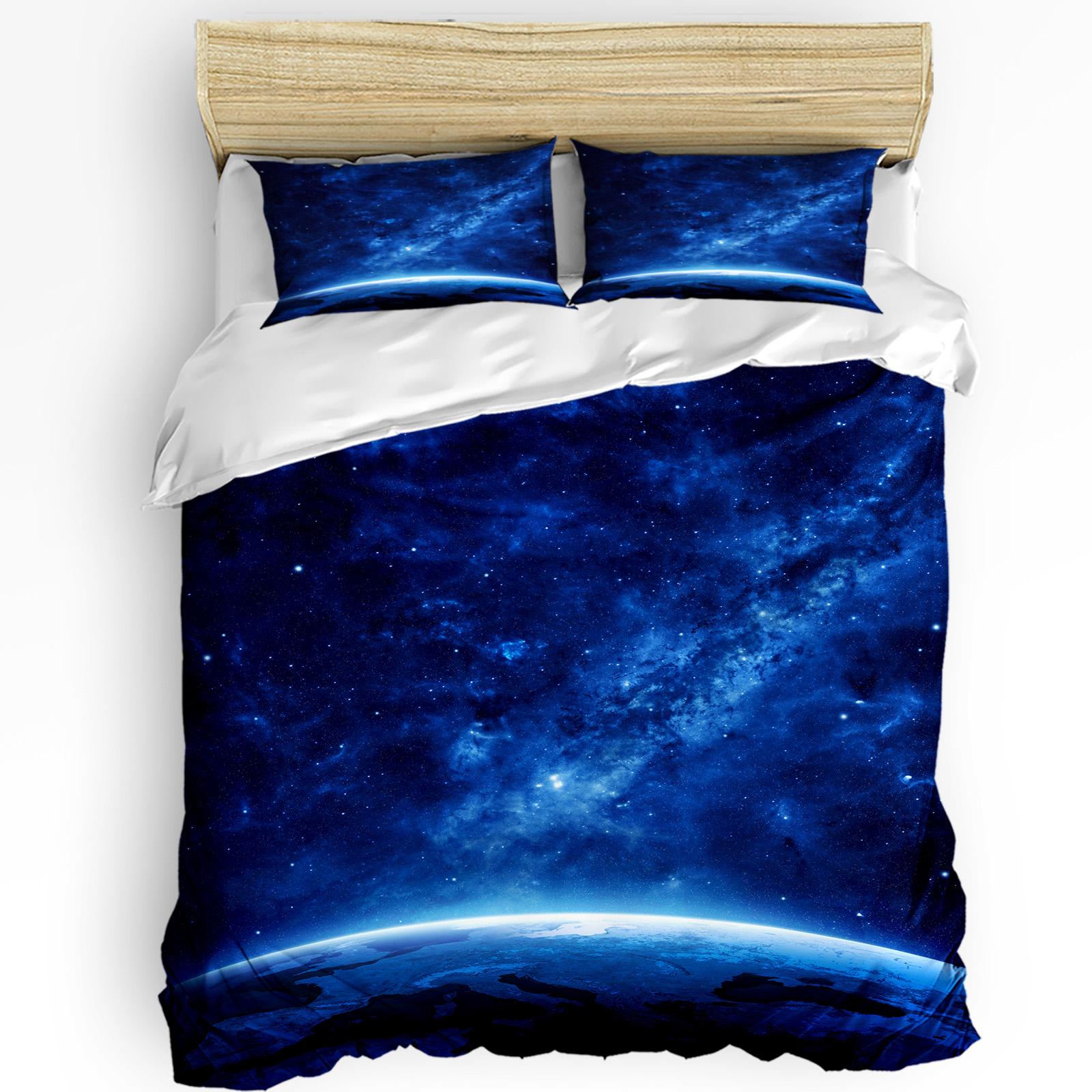 

Уютные Стильные 3 шт. Ракета Летающая Мультяшная Вселенная Космос Белая Наволочка Мальчик Ребенок Подросток Девочка Чехлы Одеяло Comforter (quilt)-EU Single(135*200cm)3pcs