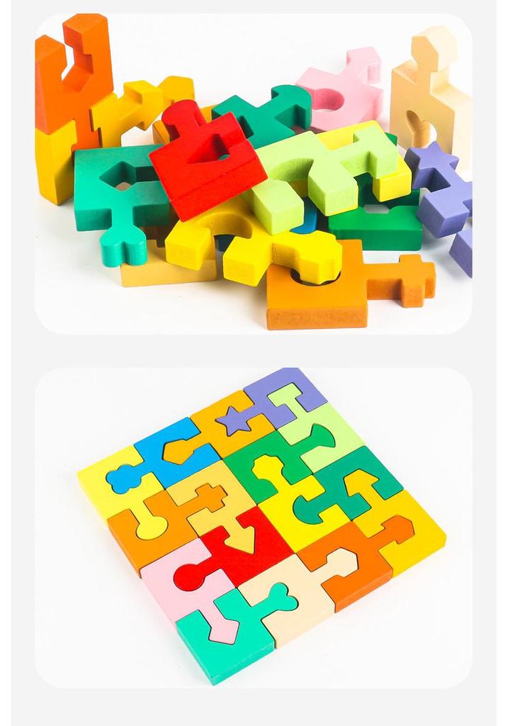 Montessori Geometric Shape Matching Blocks: Develop Hand-Eye Coordination & Logical Thinking in Kids