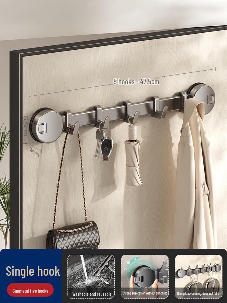 Traceless Suction Cup Wall Hook, No-Punch Strong Vacuum Hook for Door and Bathroom Storage