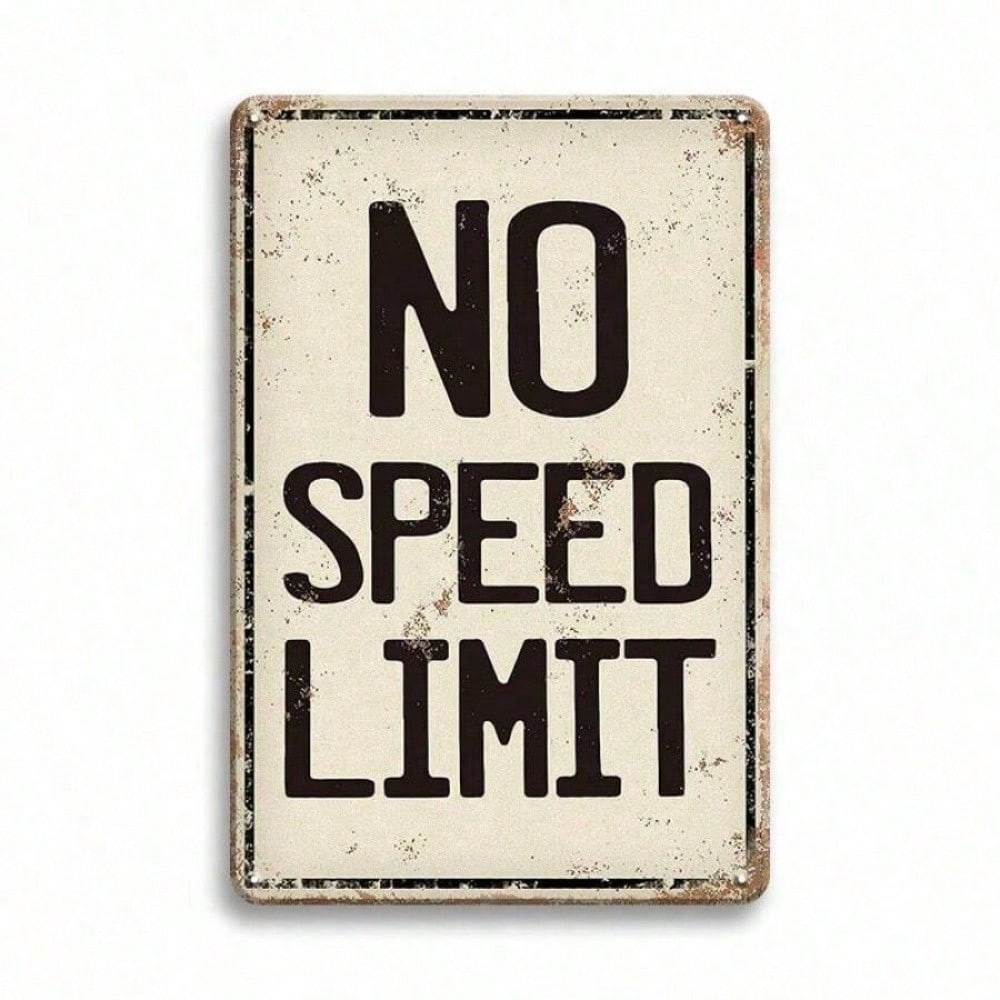 Planetjuice Vintage Racing Metal Tin Sign x Inches Garage Man Cave Wall Decor Retro Speed Limit Poster (as the picture,20x30)