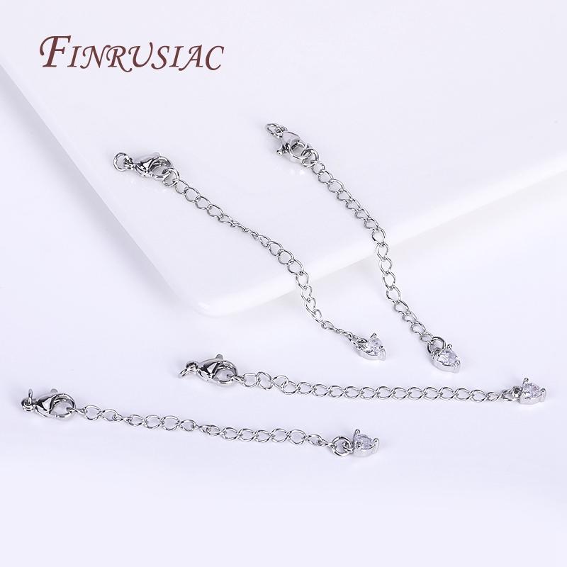 8 Types Full Length 70mm 18K Real Gold Plated Brass Extended Extension Tail Chain with Lobster Clasps, Chain Extender
