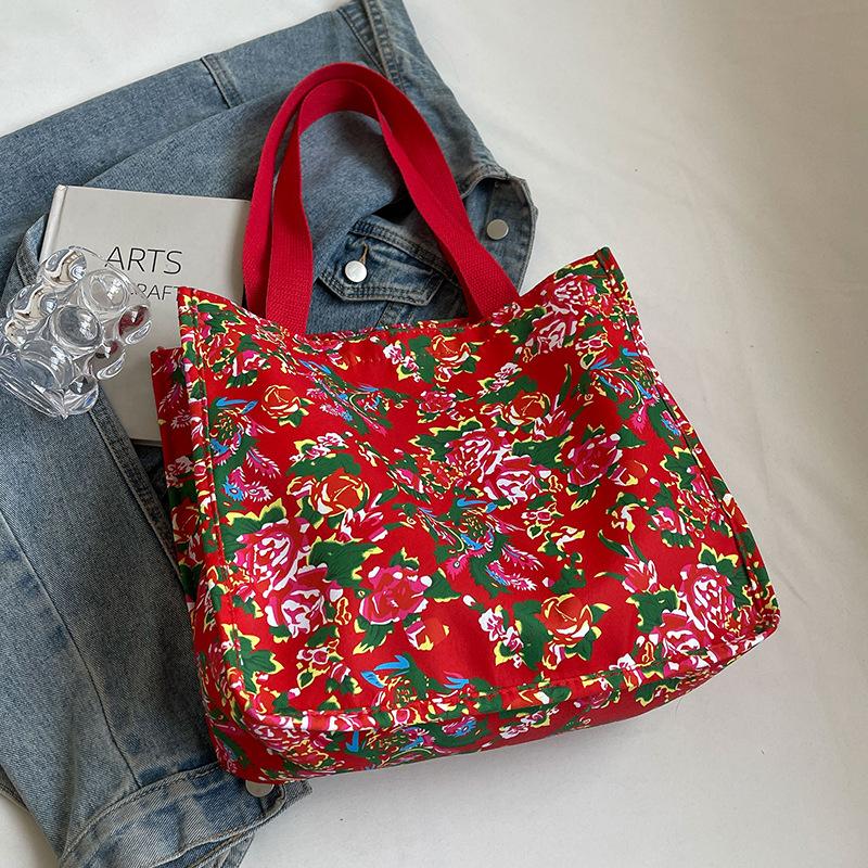 Northeast Ancient Style Floral Bag Ethnic Large Flower Fashionable Personality Large Capacity Handbag One Shoulder Tote Bag Women