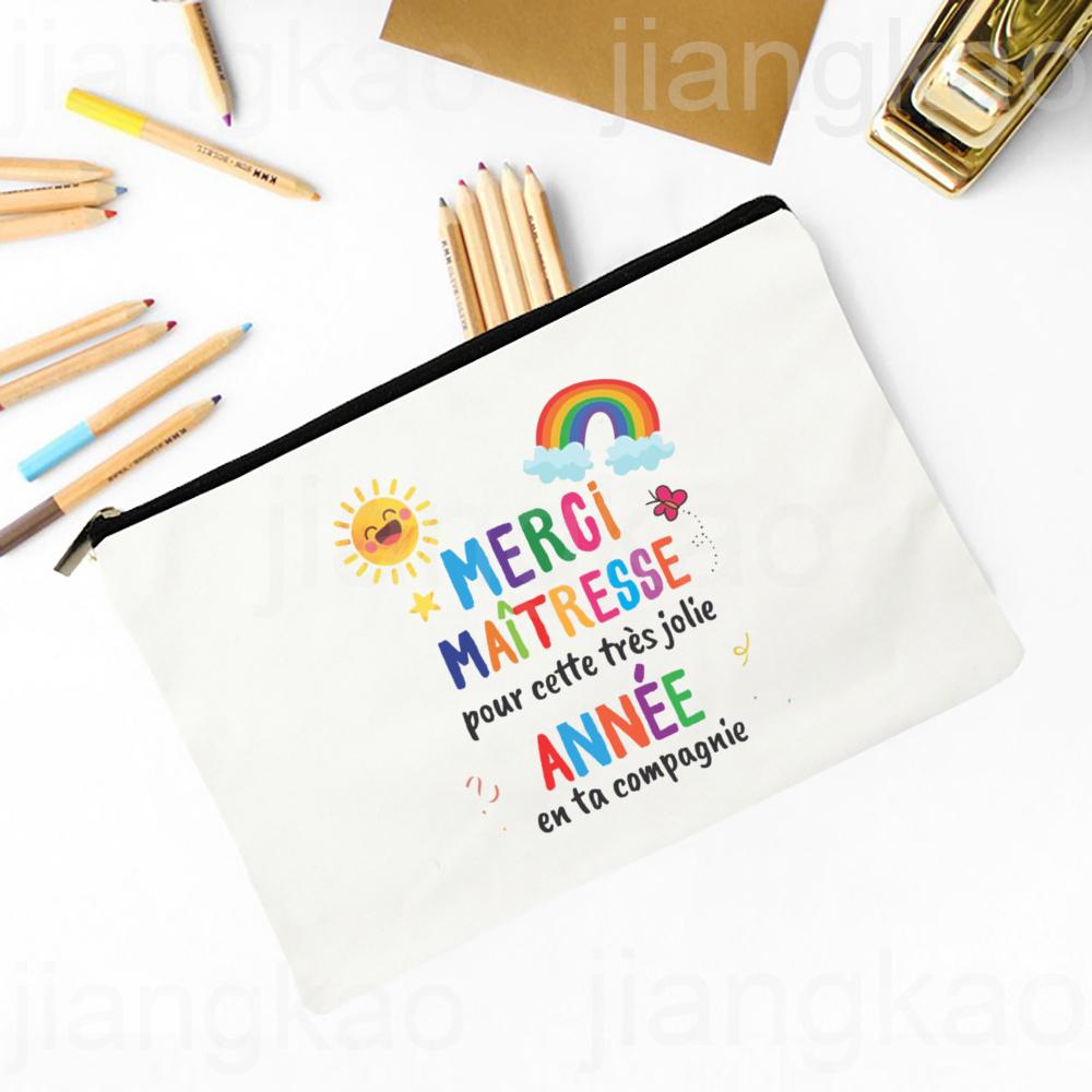 Thank You Teacher for Everything You Have Done for Us Printed Pencil Bag Stationery Bags Travel Makeup Pouch Gift for Teachers