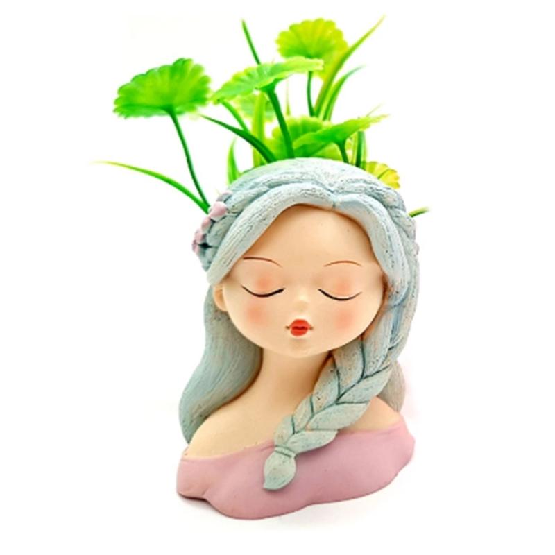 Silicone Planter Mold Cute Side Braids Flower Pot Mold Pen Holder Vase Resin Mold Concrete Cement Resin Mold DIY Craft