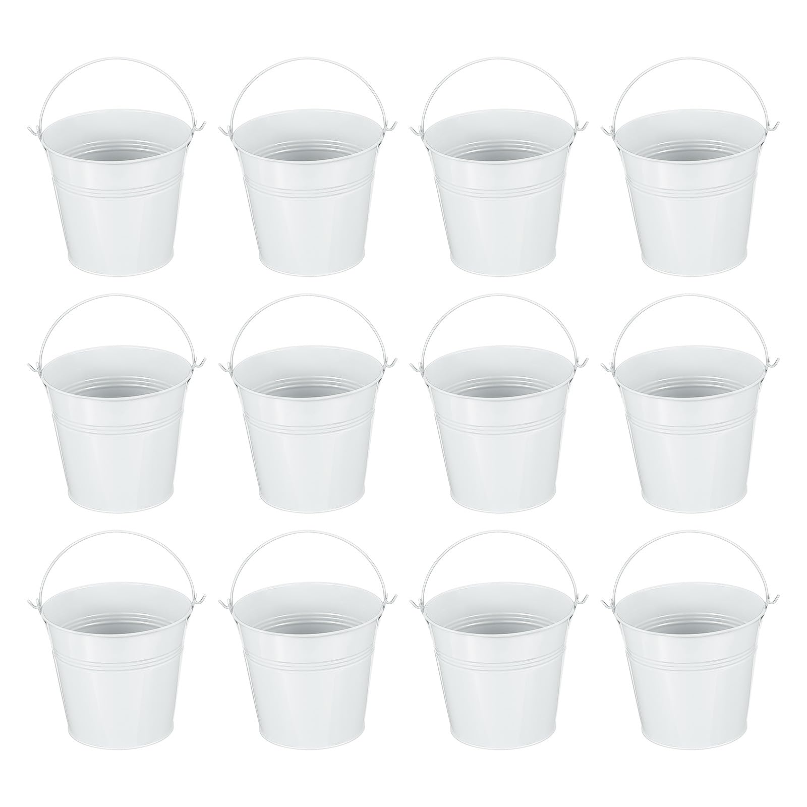 

PATIKIL x Маленькие металлические ведерки с набором из 12 мини-оцинкованных ведерок для подарков на вечеринку и белыми ручками 5,1 4,7 , для рукоделия, украшений,