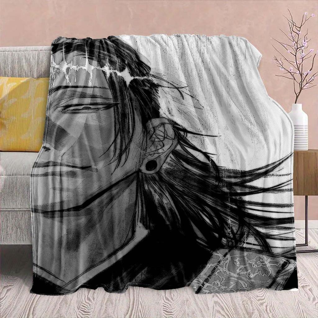 Jujutsu Kaisen Anime Flannel Blanket - Soft Warm Perfect for Sofa, Bedding Camping Travel Office Home Decor -QJY