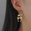 Unift Sassy Kitten Cat Charms Earrings for Women Girl Stainless Steel Dangle Earring Lovely Zircon Ear Piercing Pet Lover Gift