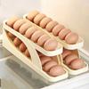Slide Style Egg Box Side Door of Refrigerator Double Layer Automatic Egg Rolling Kitchen Storage Anti Drop Helps Keep Fresh
