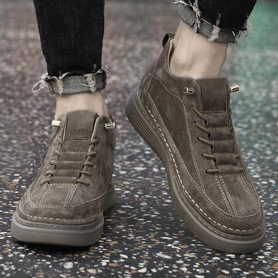 Men's Shoes Men Outdoor Leather Fashion Casual Shoes 2024 New Genuine Leather Mens Sneakers High Quality Lace-Up Business Shoes