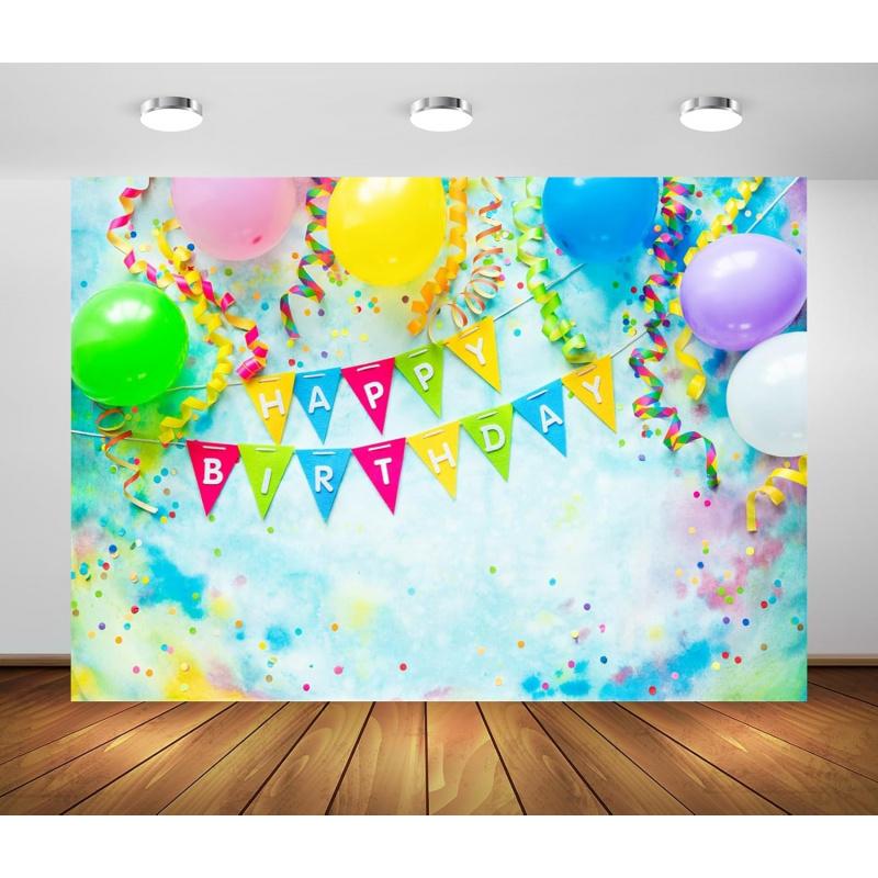 1 Stück, 2D-Flachdesign, Dekorative Kulisse für Geburtstagsfeier, Bunter Ballon-Geburtstagsparty-Hintergrund, Dekorative Requisiten, wsj