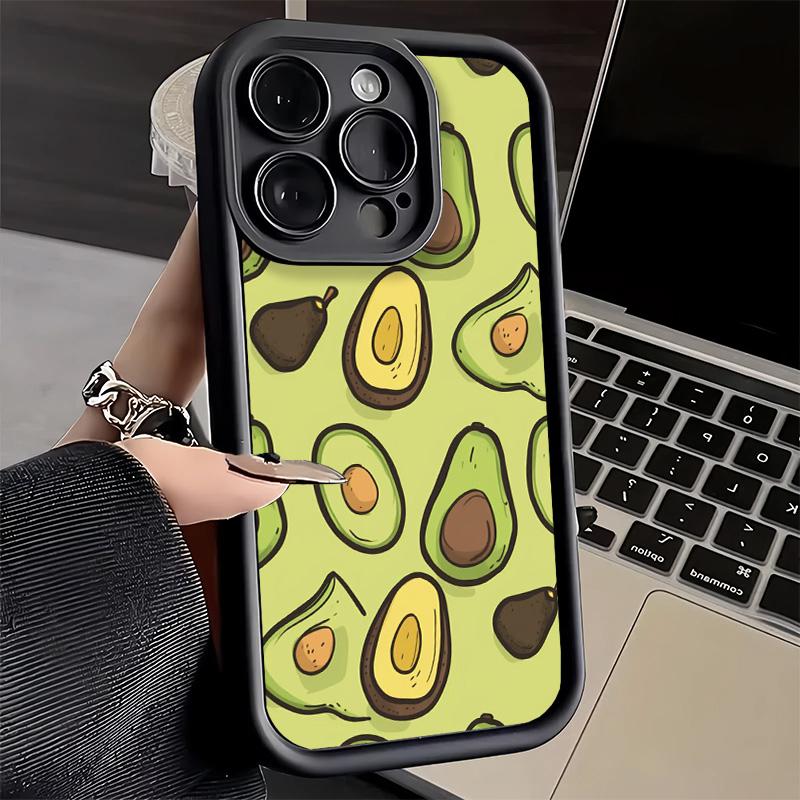 Phone Case for iPhone 17 Air 16E 15 16 Pro Max Cartoon Cute Avocado Cover 14 Plus 13 12 Mini Soft Shell Silicone Fundas
