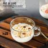 Transparent Oatmeal Glass Cup - Large Capacity Milk & Water Cup with Handle for Breakfast