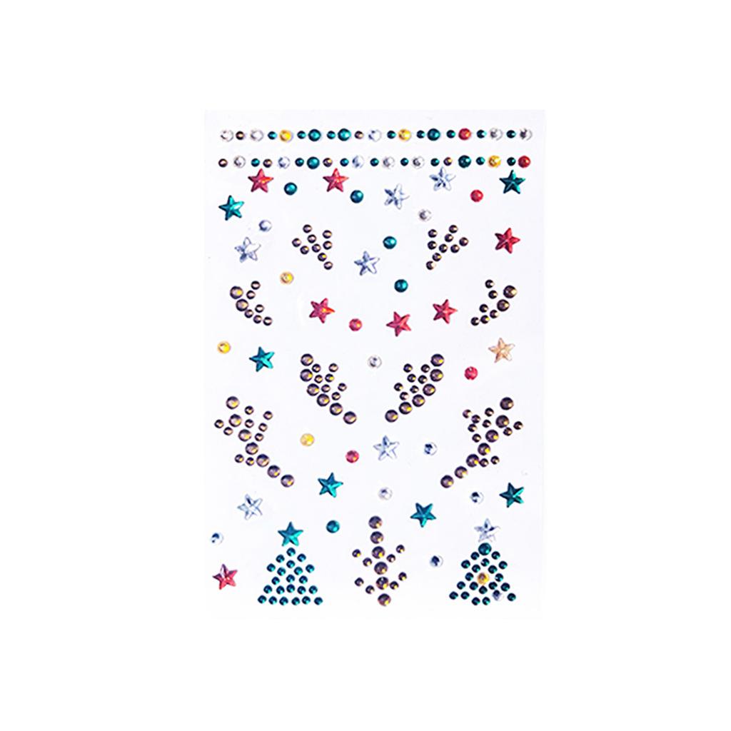 Christmas 3D Face Stickers with Design for Holiday Party Makeup