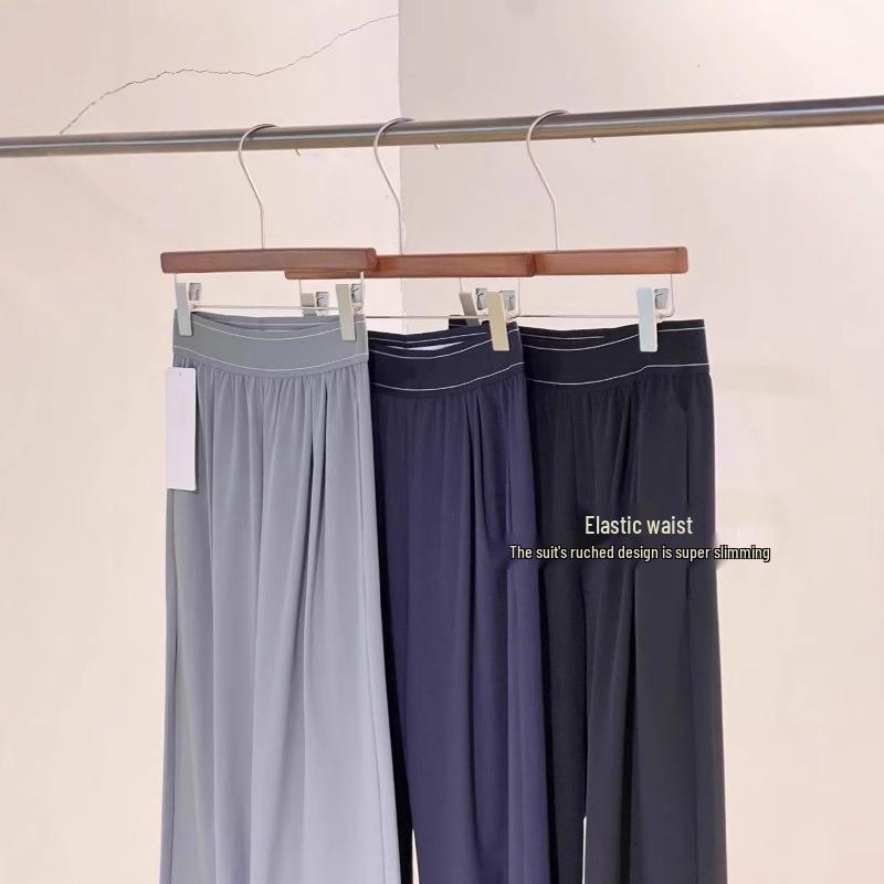 Women's High-Waisted Wide-Leg Sportswear Pants - Casual, Outdoor, Western-Style