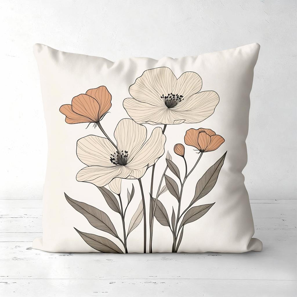 Floral Patterned Throw Pillows for Home Decor Polyester pillowcase, sofa decorative cushion cov Headboard Pillow