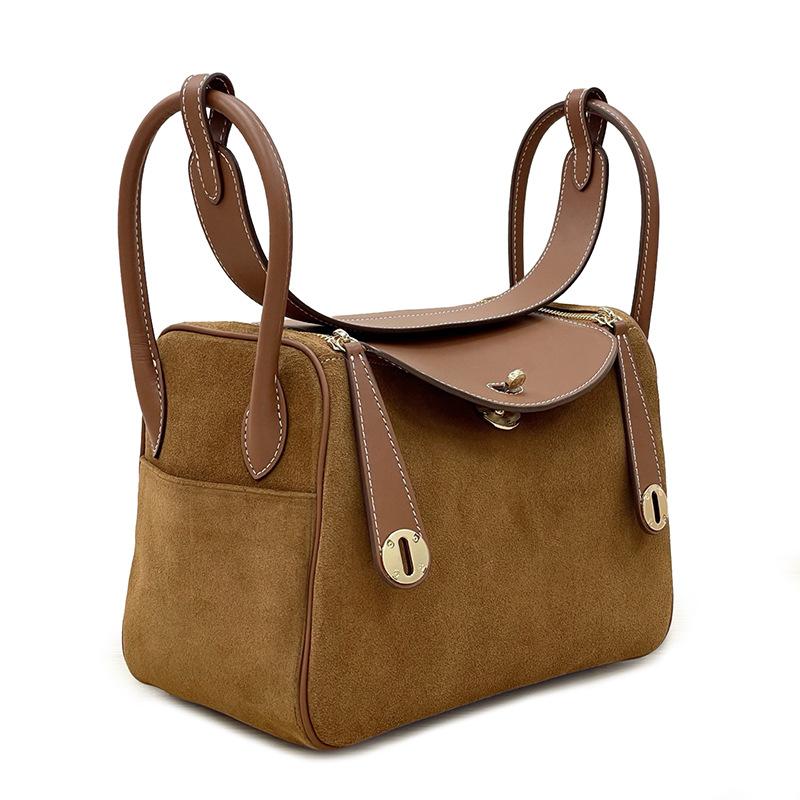 Popular matte cowhide LD bag women's high-end leather handbag commuter shoulder messenger bag
