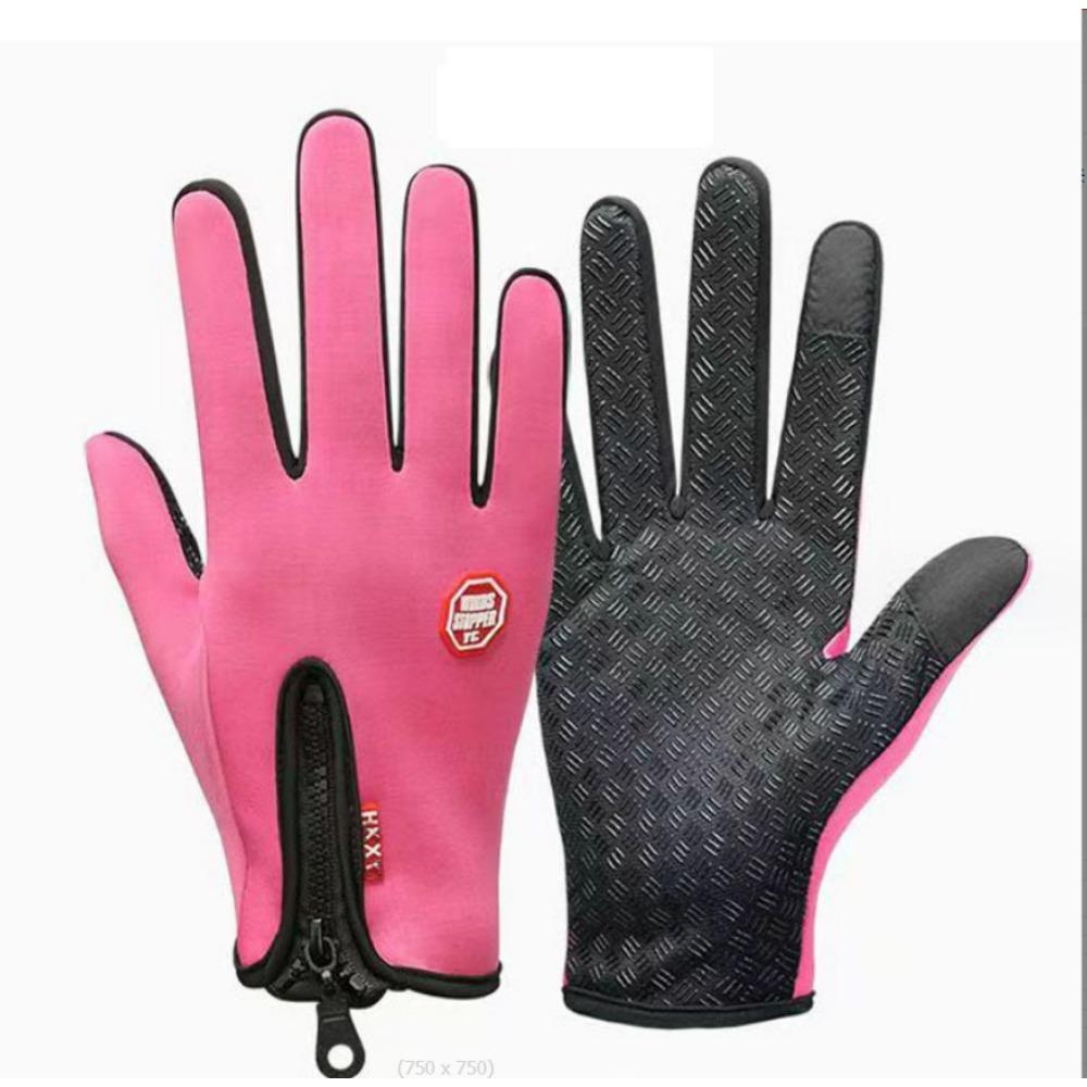 

Перчатки сенсорные зимние для езды на велосипеде, для занятий спортом на открытом воздухе, нескользящие, теплые, для катания на лыжах, альпинизма, мужские мотоциклетные перчатки на молнии S красный