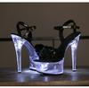 Women Led Light Dance Sandals Nightclub 15CM Transparent Crystal Shining Sandals LFD-190-A90