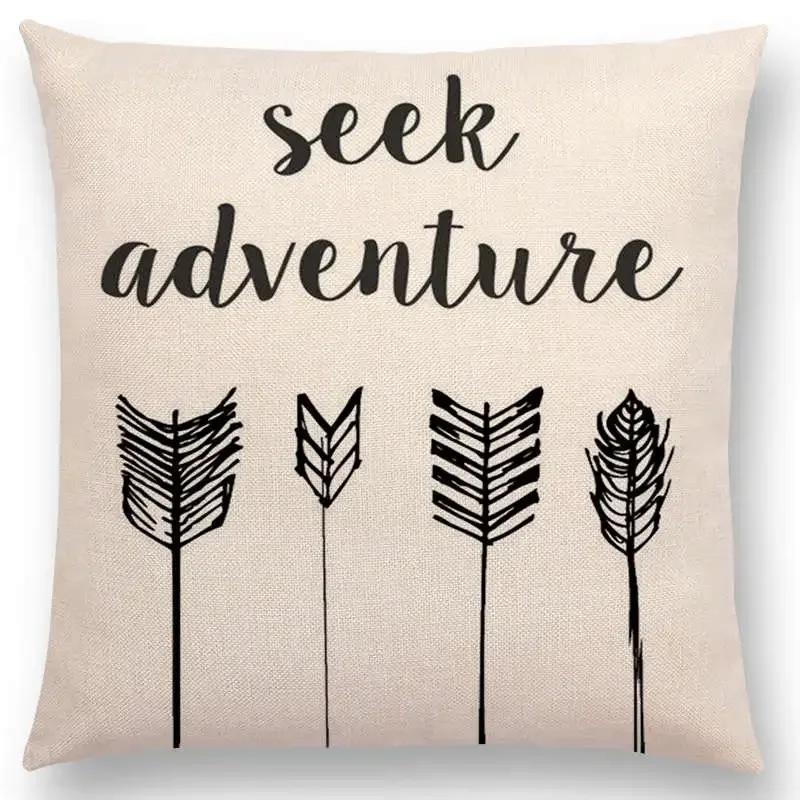 Newest Black Letter Brave Confidence Hope Forceful Warm Words Cushion Cover Christmas Gifts Sofa Throw Pillow