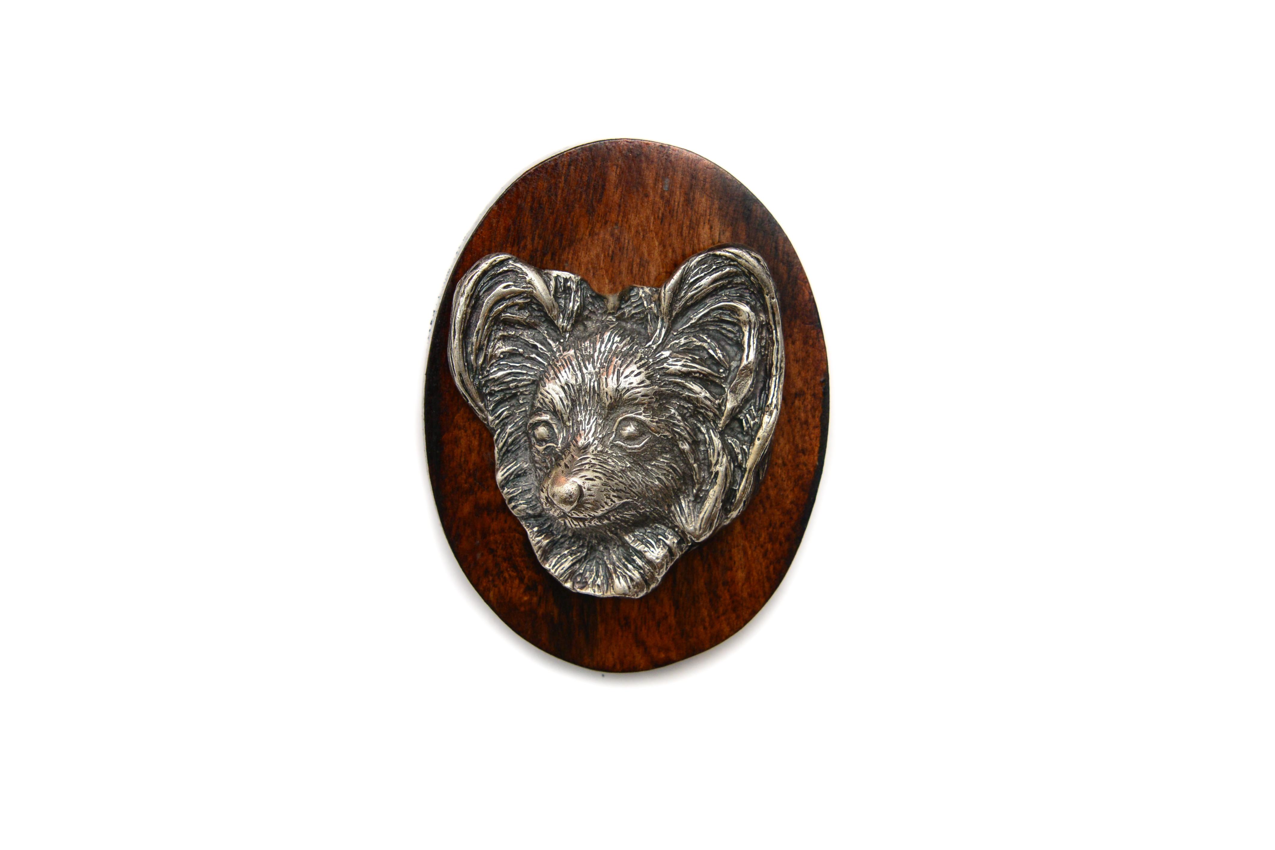 

Papillon, Continental Toy Spaniel, Butterfly dog - Dog show brooch, starter number clip, dog pin by Art-Dog коричневий