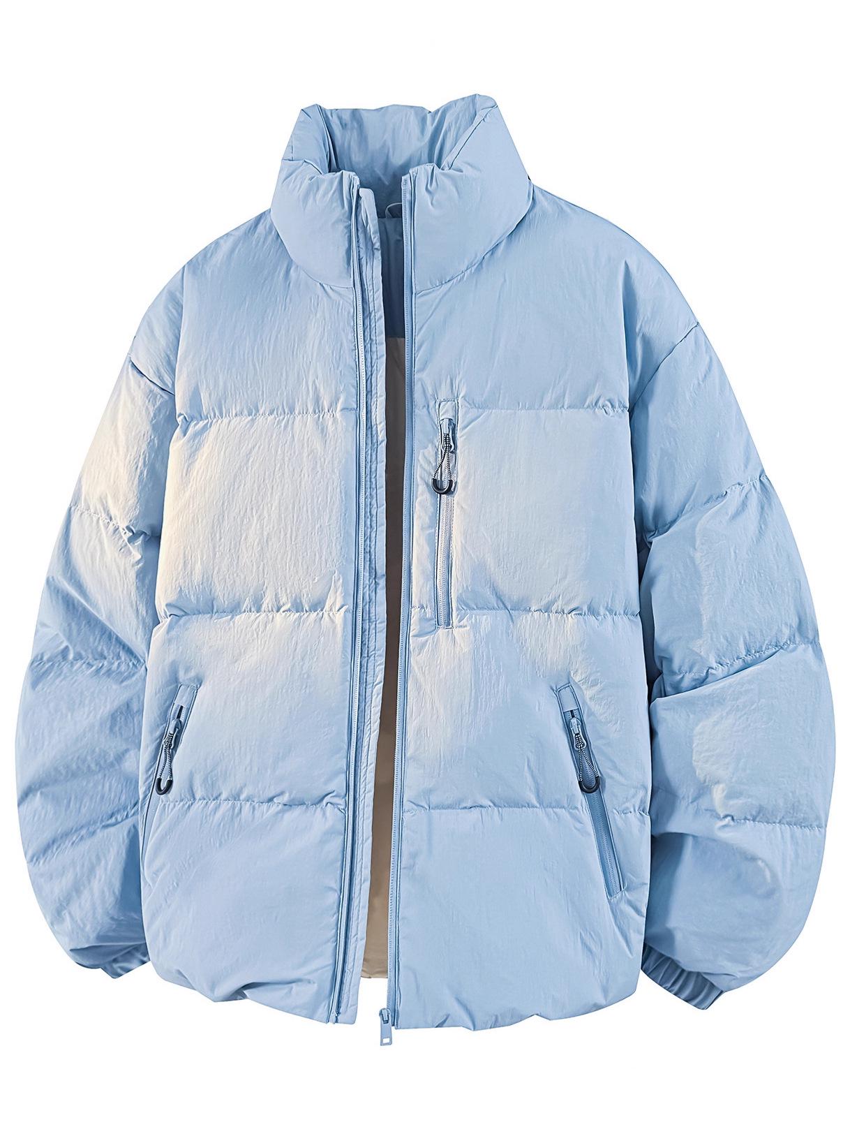 

Мужская модная зимняя куртка на белом утином пуху - Свободное, толстое и теплое пальто для пар. 2XL синий