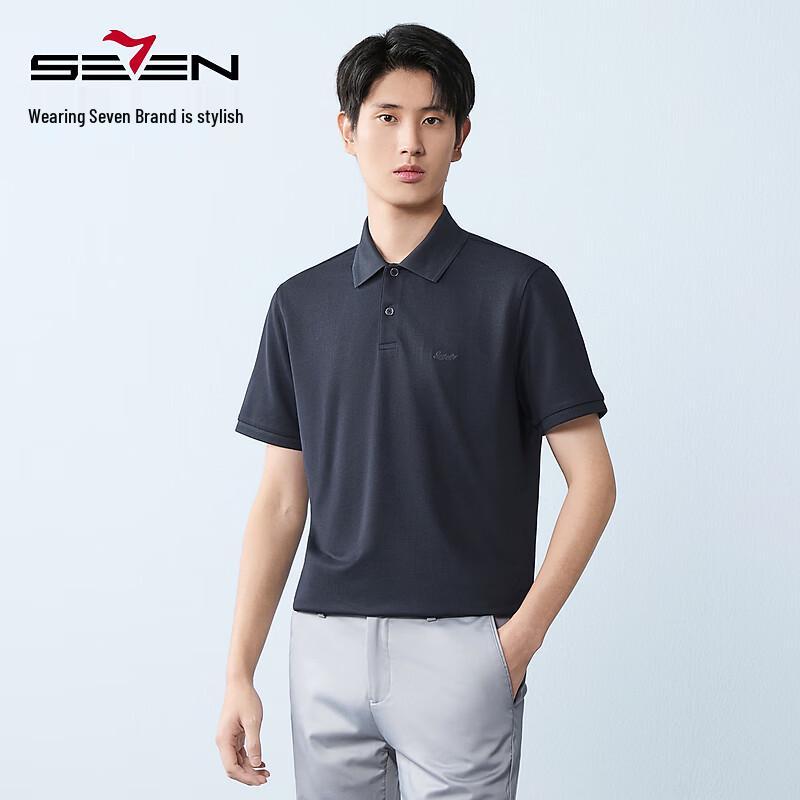 SEVEN Men s Silk Blend Jacquard Short Sleeve Polo Shirt 2XL