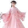Hanfu Girls' Cherry Blossom Ruqun Dress - Long Sleeve Ancient Chinese Style for Spring & Autumn