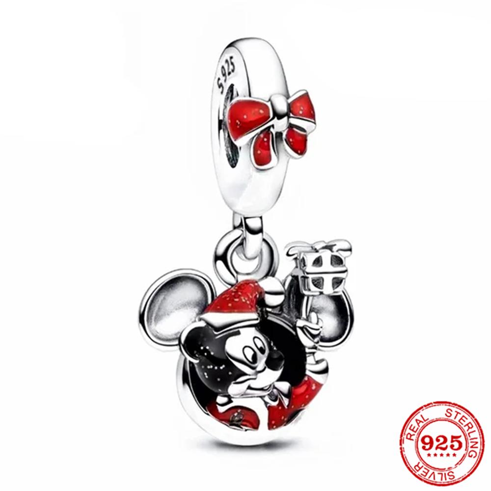 Copper Fits Genuine Bracelets Mickey Murano Glass Bead Dangle Charms Bead Necklaces Pendants DoItYourself Women Jewellery Gif
