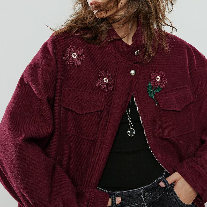 Chuyu Women's Floral Stand Collar Padded Jacket