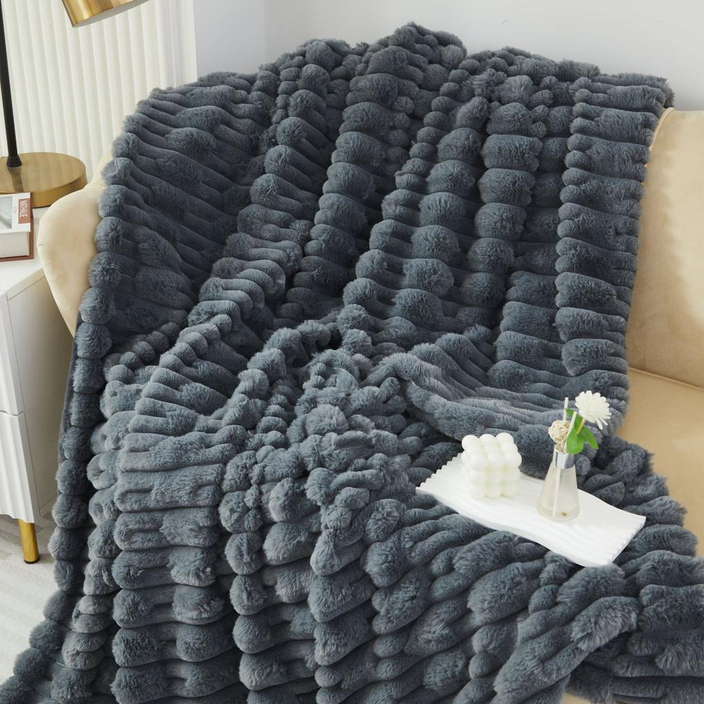 Double Layered Thick Solid Color Warm Blanket
